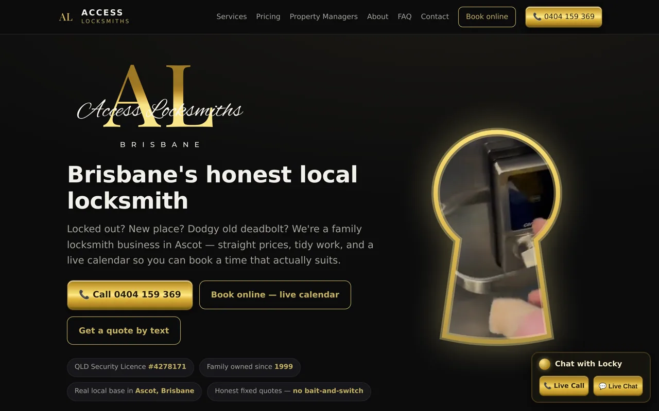 Screenshot of Access Locksmiths