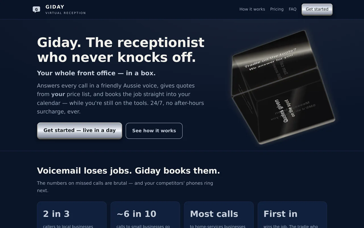 Giday — AI reception product site